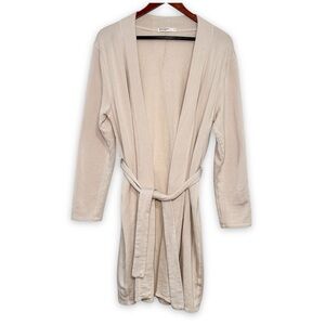 Stateside Cream Belted Open Front Duster Cardigan Robe Soft Knit Size Small